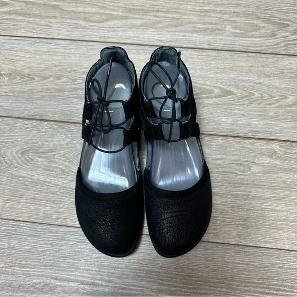 NAOT Kata Gladiator Tie Black Crackle Leather Closed Toe Comfort Sandals 39 US 8 - Picture 3 of 10